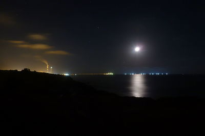 Scenic view of landscape at night