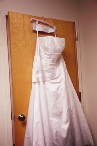 Low angle view of wedding dress