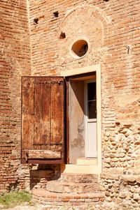 Closed door of old building