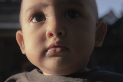 Close-up portrait of cute baby girl