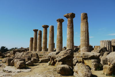 View of old ruins against clear sky