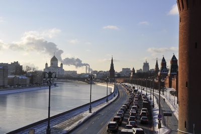 Panoramic view of buildings against sky