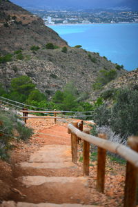 Scenic view of landscape and mountains against sky