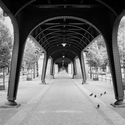 Walkway under bridge