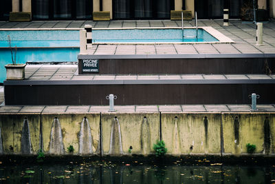 Run-down and abandoned swimming pool 