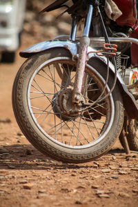 Close-up of bicycle wheel