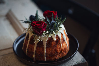 Close-up of cake on table