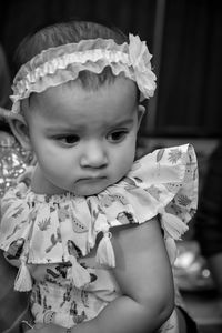 Close-up portrait of cute baby girl