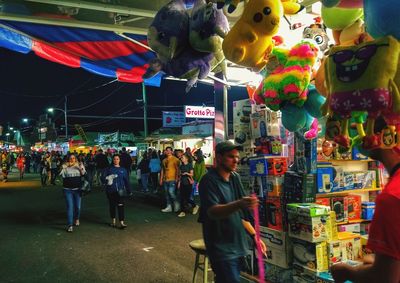 Group of people in market