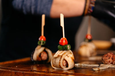 Close-up of food on table