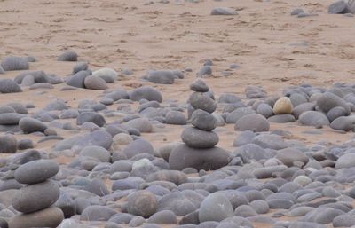 Close-up of pebbles on beach