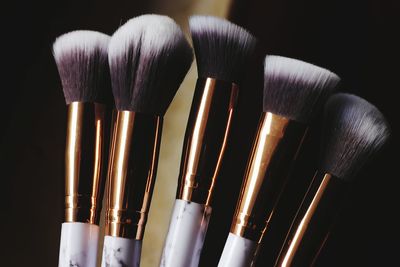 Close-up of make-up brushes