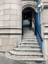 Low angle view of steps leading towards building