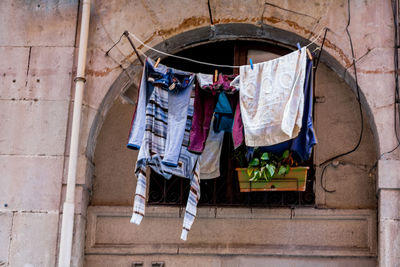 Clothes drying on street