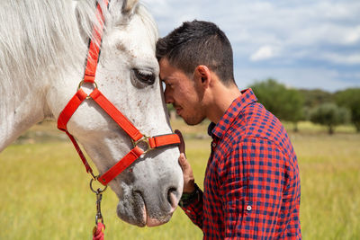 View of a horse on field