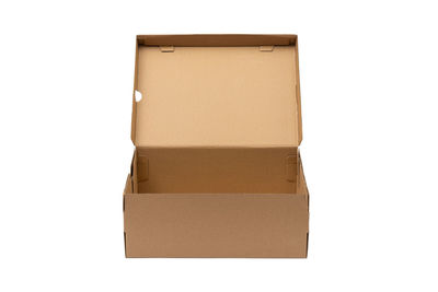 Close-up of box over white background