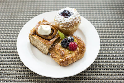 Close-up of dessert in plate on table