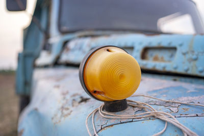 Antique yellow light turning truck light