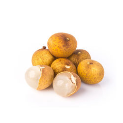 High angle view of oranges against white background