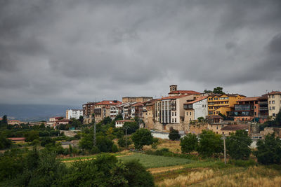 High angle view of townscape against sky