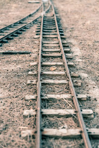 High angle view of railroad track