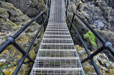 High angle view of steps