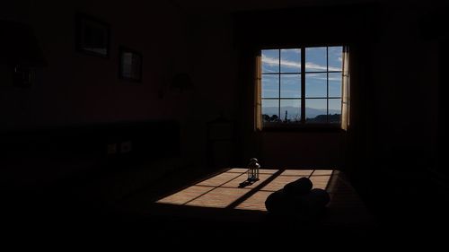 Silhouette of window at home