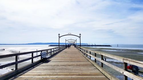 Pier over sea against sky