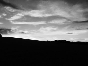 Silhouette of landscape against sky