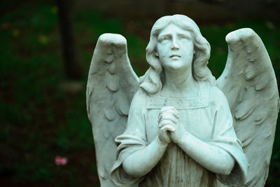 Close-up of angel statue