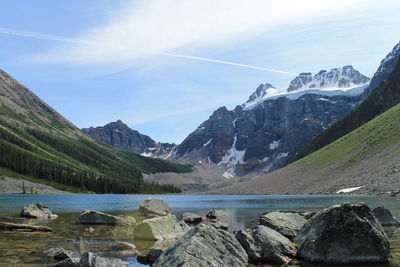 Scenic view of snowcapped mountains