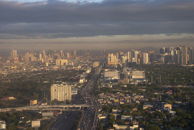 The city of manila in the philippines just after daybreak