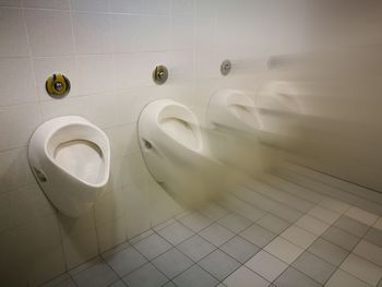 Close-up of white bathroom