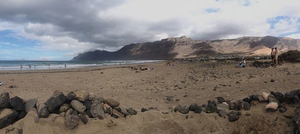 Scenic view of beach against sky