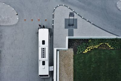 High angle view of building on wall