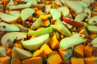 Full frame shot of chopped vegetables