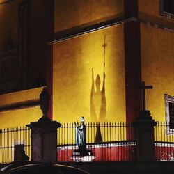 View of illuminated building at night