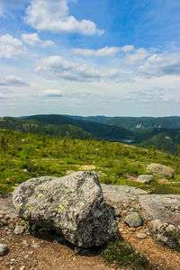 View of landscape against cloudy sky