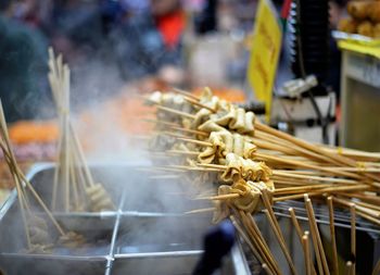 Close-up of food in temple