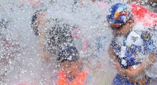 People swimming in pool