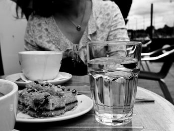 Close-up of ice cream in plate on table