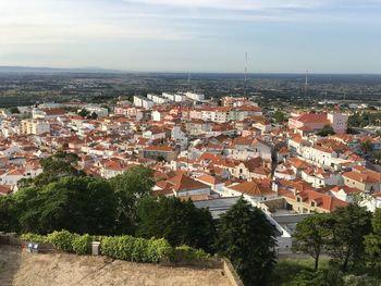 High angle shot of townscape