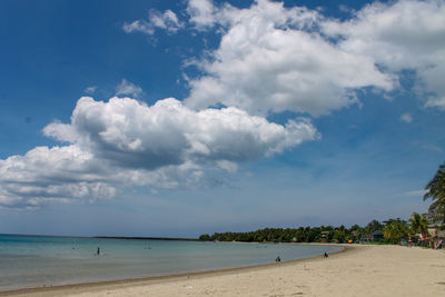 Scenic view of beach against sky