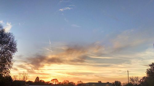 Low angle view of sky during sunset