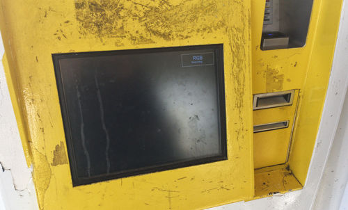 Close-up of yellow door