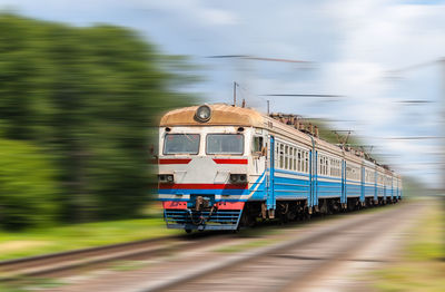 View of train on railroad track