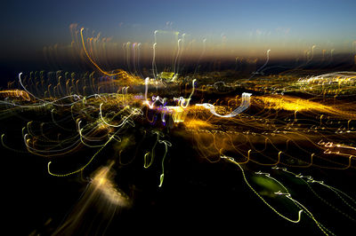 Close-up of illuminated sky at night