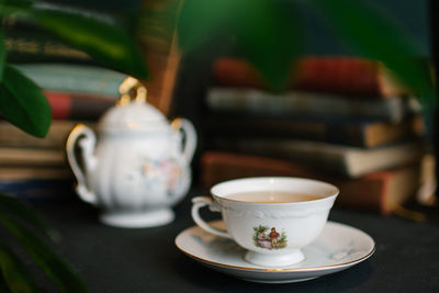 Close-up of coffee on table
