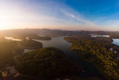 High angle view of landscape against sky