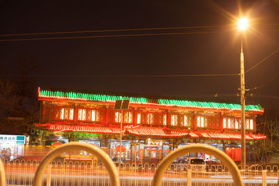 Illuminated built structure at night